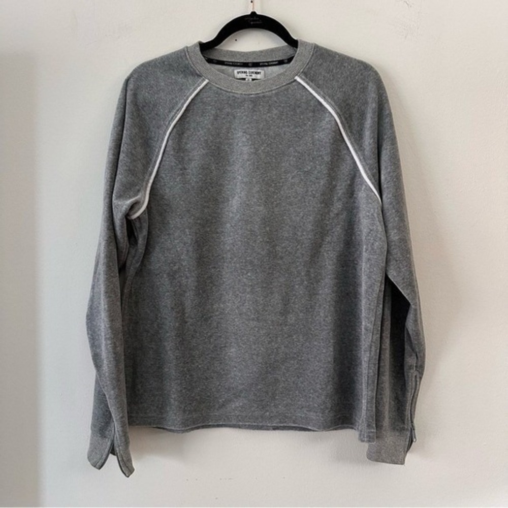 Opening Ceremony Grey Velour Sweatshirt with white piping size XS‎